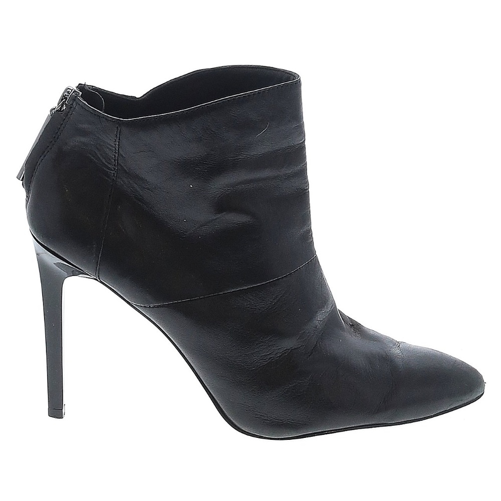 French Connection Black Leather Stiletto Booties - 7